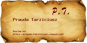 Prauda Tarziciusz névjegykártya